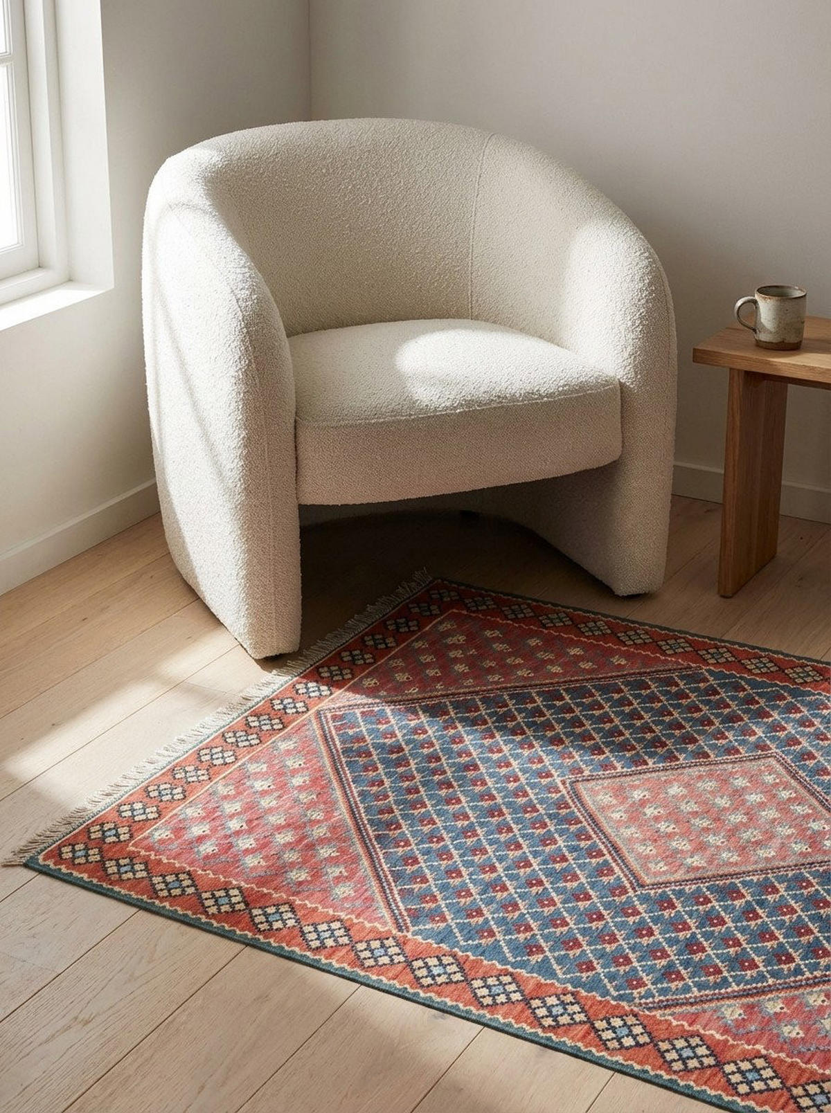 HANDWEBTEPPICH Kelim Senneh Blau 149/107 cm Schurwolle - Blau, Textil (107/149cm) - Looma