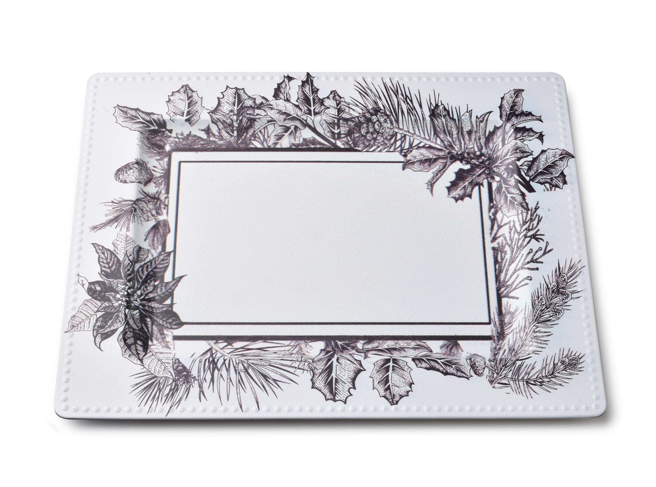 DEKOTABLETT Blanche Festive Graphite 31.5/25/1.5 cm Kunstoff - Graphitfarben, Kunststoff (31.5/1.5cm) - Mondex