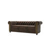 CHESTERFIELD-SOFA 3-sitzer mit Schlaffunktion Flux Dunkelbraun Microfaser Vintageoptik - Dunkelbraun/Braun, Holz/Textil (203/72/86cm) - S-Style Möbel