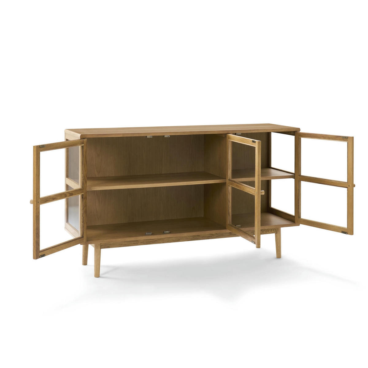 SIDEBOARD Eiche massiv - Eichefarben/Braun, Holz/Holzwerkstoff (137/80/40cm) - Furnhouse