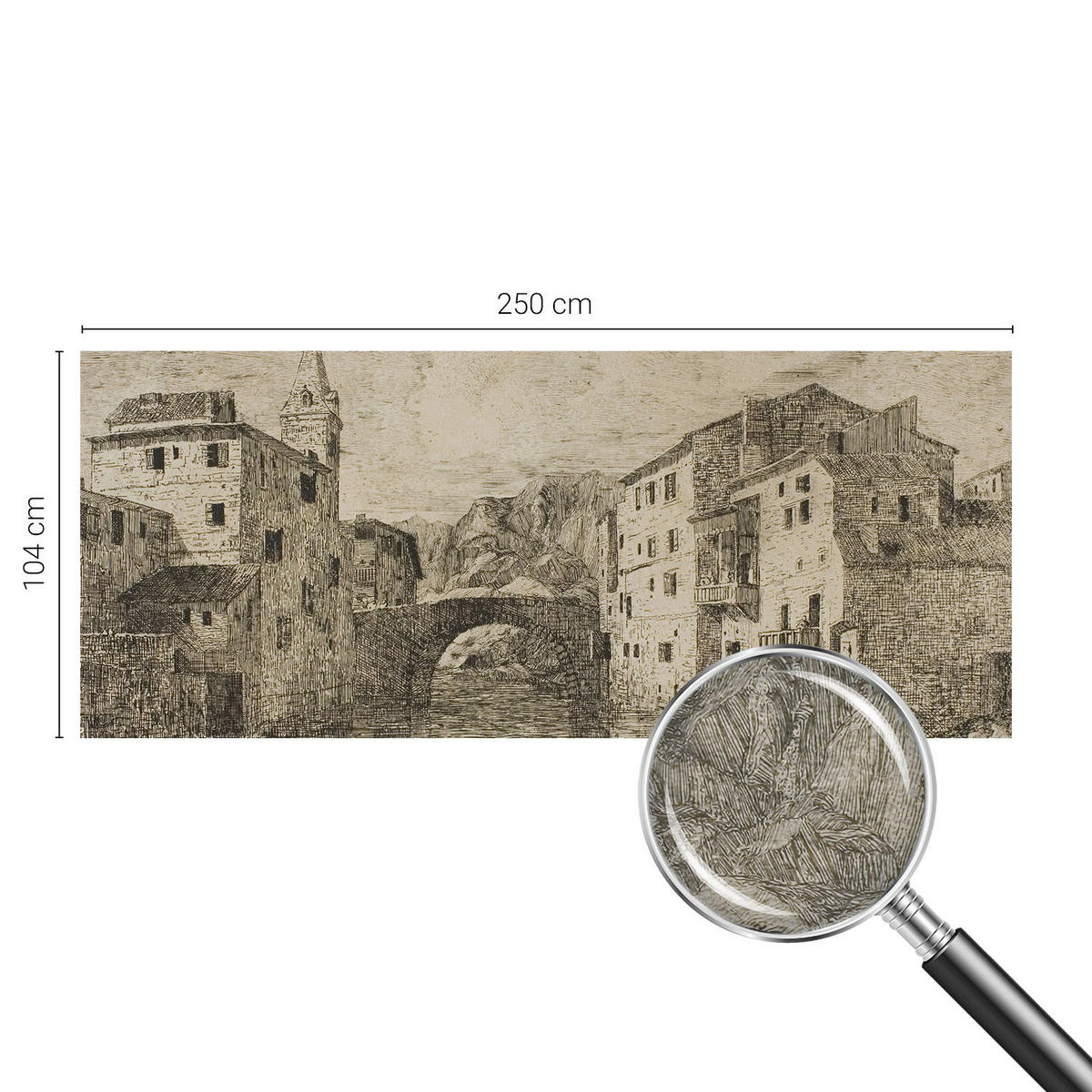 FOTOTAPETE 250x104 cm - Stadtpanorama - Blau, Textil (250/104cm) - Wallfluent