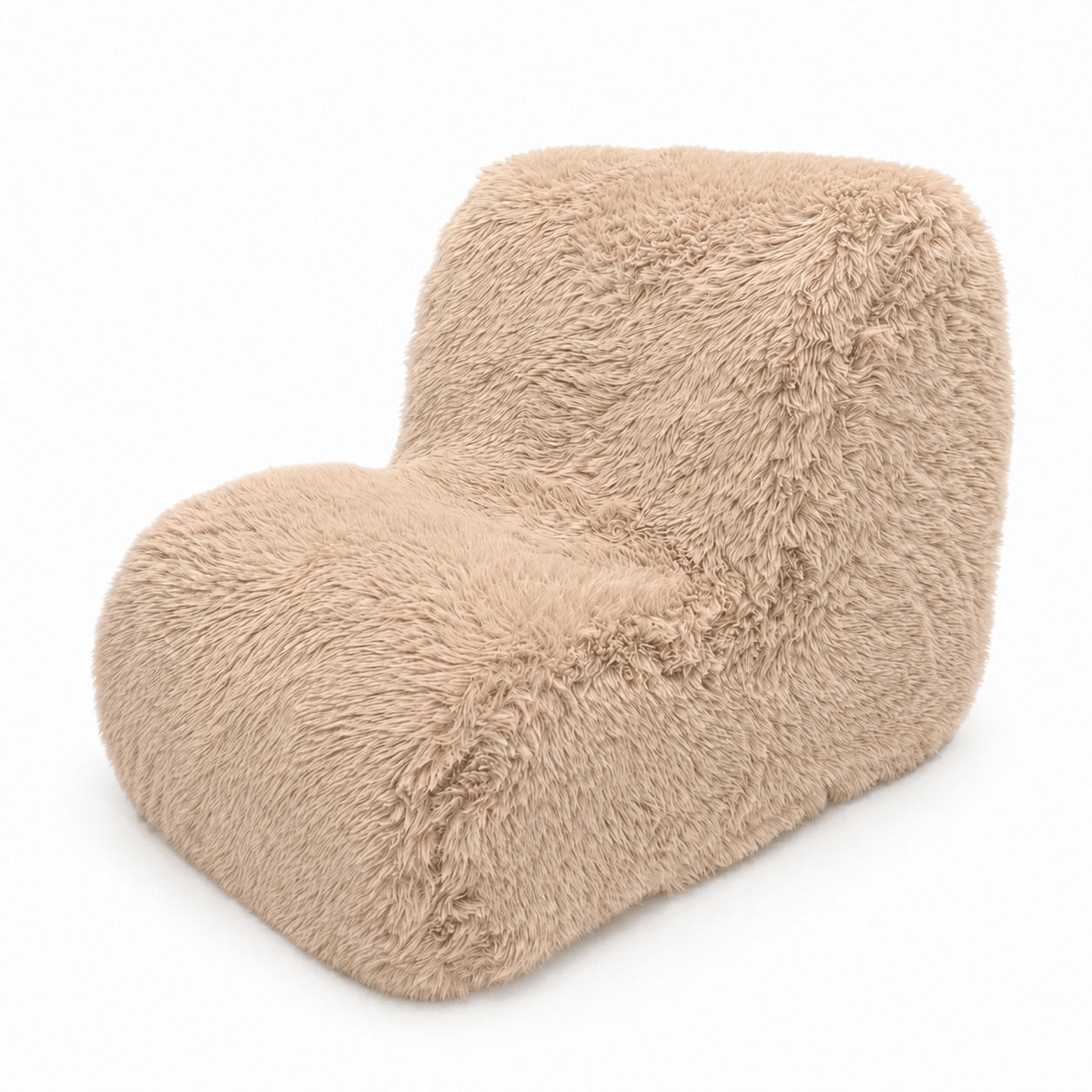 KINDERSESSEL Mammoth flauschig - Sandfarben, Textil (40/50/60cm) - MeowBaby