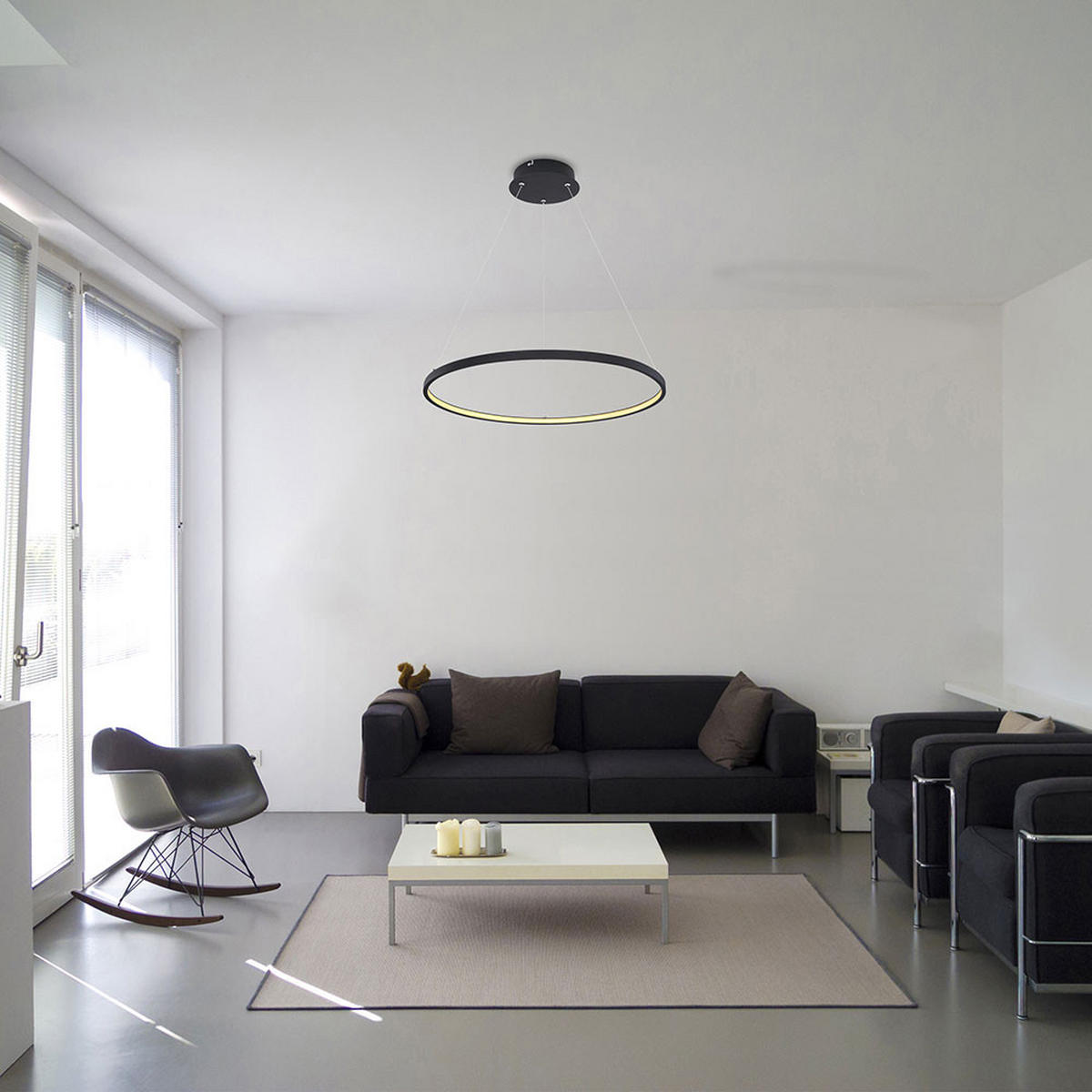 LED HÄNGELEUCHTE Ralph Schwarz - Schwarz, Metall (60/60/120cm) - Globo Lighting