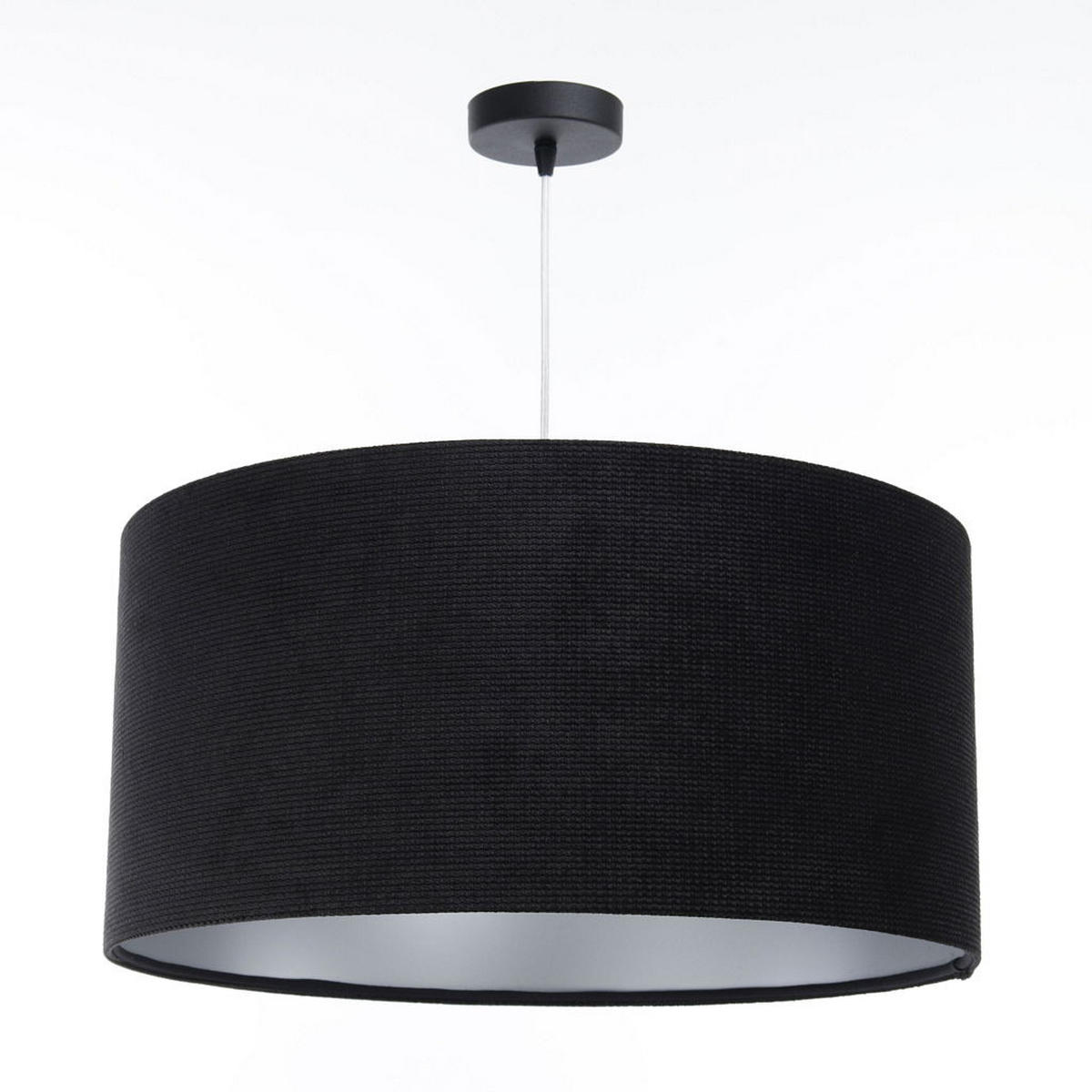 HÄNGELEUCHTE Schwarz 50/25 cm - Silberfarben/Schwarz, Kunststoff (50/0.6/25cm) - ONZENO