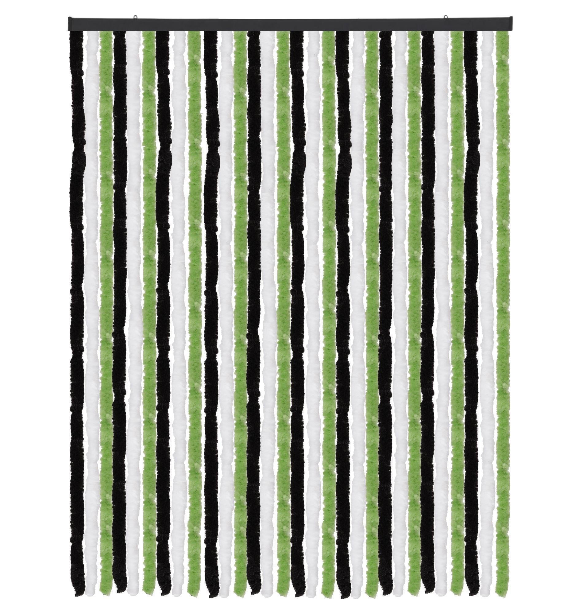 FLAUSCHVORHANG (140x200 cm) Türvorhang in "Schwarz-Grün-Weiß" - Schwarz, Kunststoff (140/2/200cm) - Arsvita
