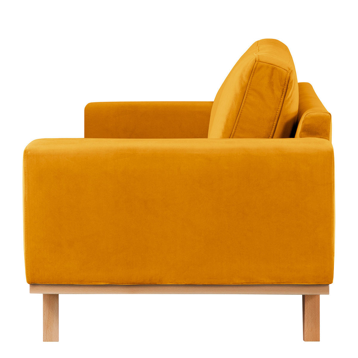 SESSEL - Gelb/Buchefarben, Holz/Buchenholz (122/81/88cm) - home24