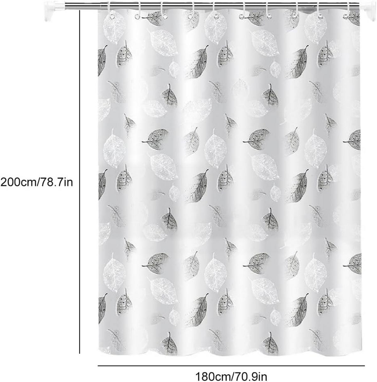 DUSCHVORHANG Badewanne 180 x 200 cm schimmelresistent wasserdicht fürs Badezimmer - Multicolor, Kunststoff (36/2cm) - MCBOSON