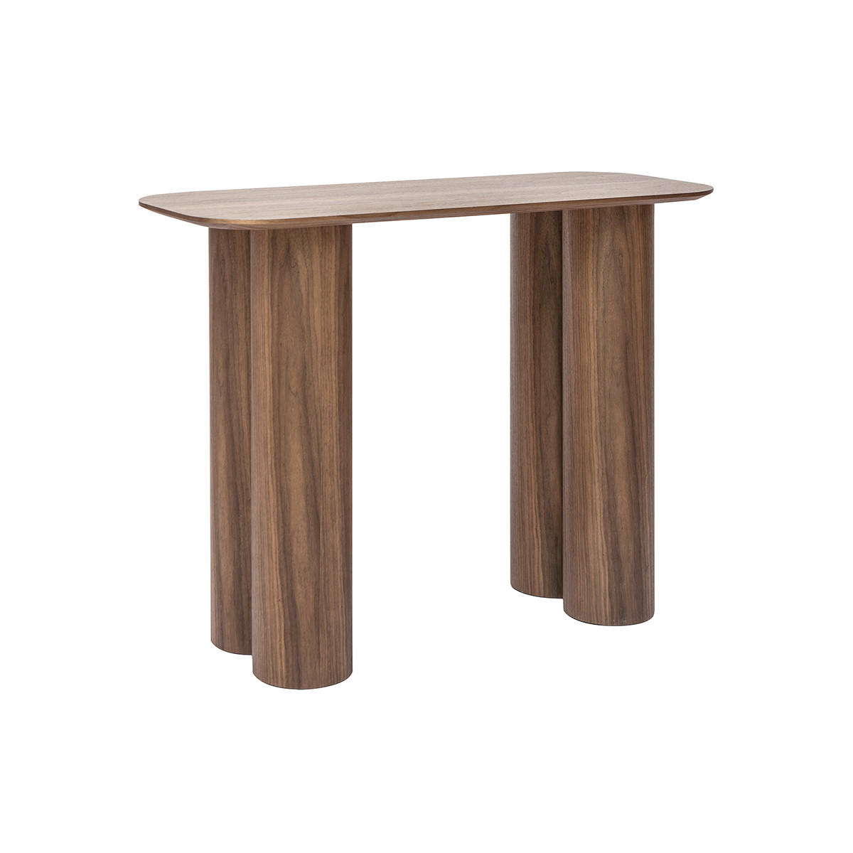 KONSOLE Dunkles Holz B100 cm FOLEEN - Walnussfarben, Holz (100/40/75.7cm) - Miliboo