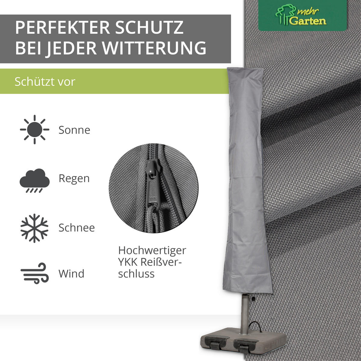 SONNENSCHIRMHÜLLE SHP-20002 - Grau, Kunststoff (240/320/1cm) - mehr Garten