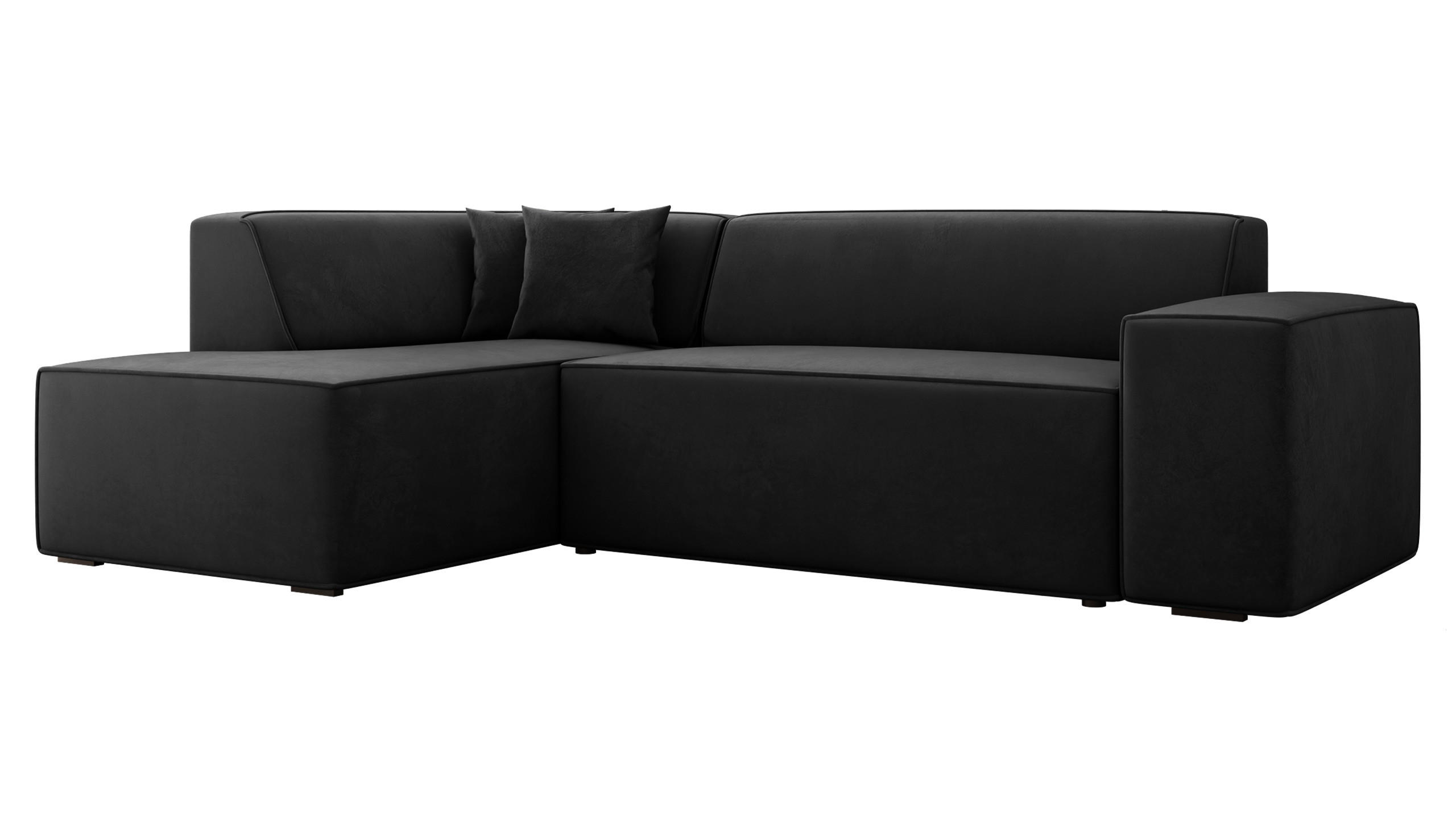 ECKSOFA Lordin, Seite: Links - Schwarz, Holz/Textil (267/205cm) - MIRJAN24