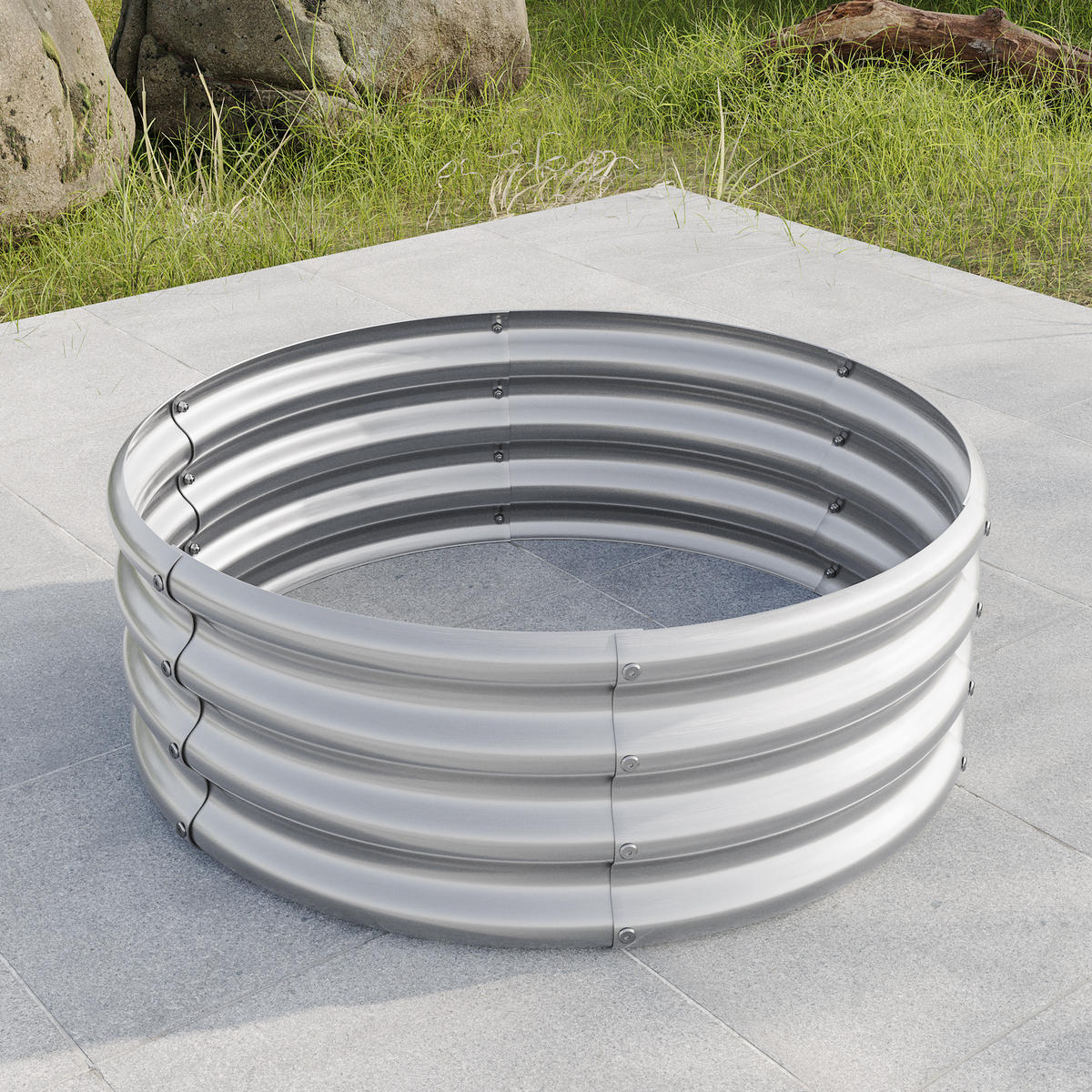 HOCHBEET 81.5/81.5/13 cm Silber - Silberfarben, Metall (80/30/80cm) - Oxeza