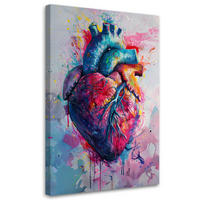 LEINWANDBILD Herz Liebe Aquarell - Multicolor, Textil (70/100cm) - Feeby