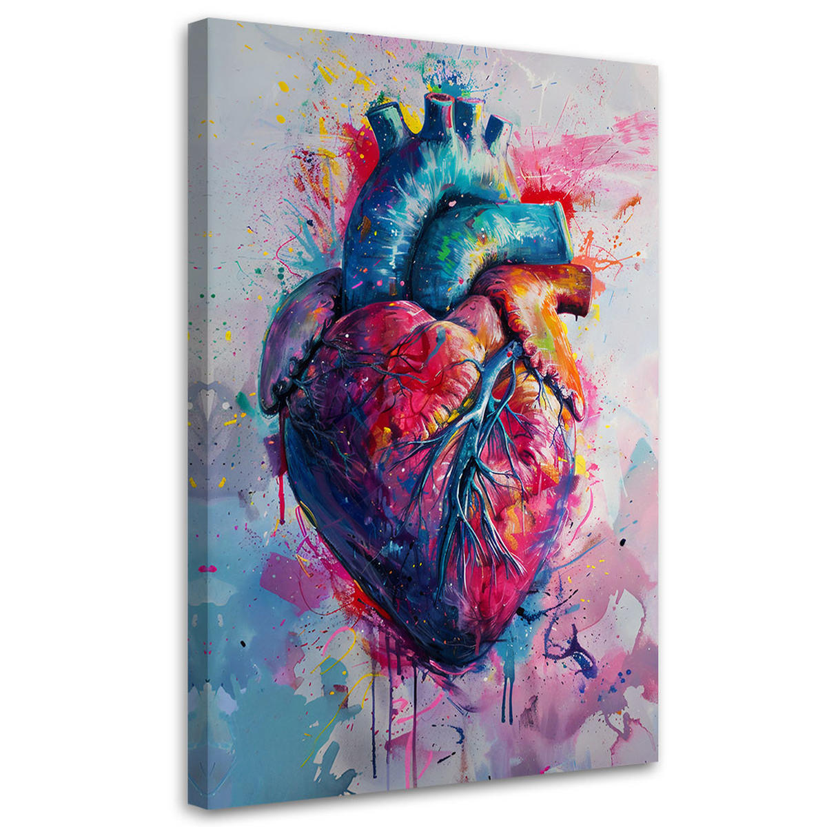 LEINWANDBILD Herz Liebe Aquarell - Multicolor, Textil (70/100cm) - Feeby
