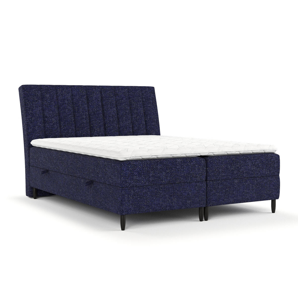 BOXBETT Merton Marineblau 140/200 cm - Schwarz/Dunkelblau, Holz/Holzwerkstoff (140/200cm) - Maison de Reve