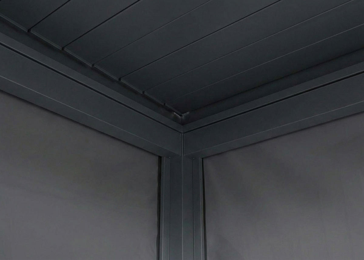 PERGOLA MIT SEITENWAND Anthrazit - Anthrazit, Metall (302/235/302cm) - MCW