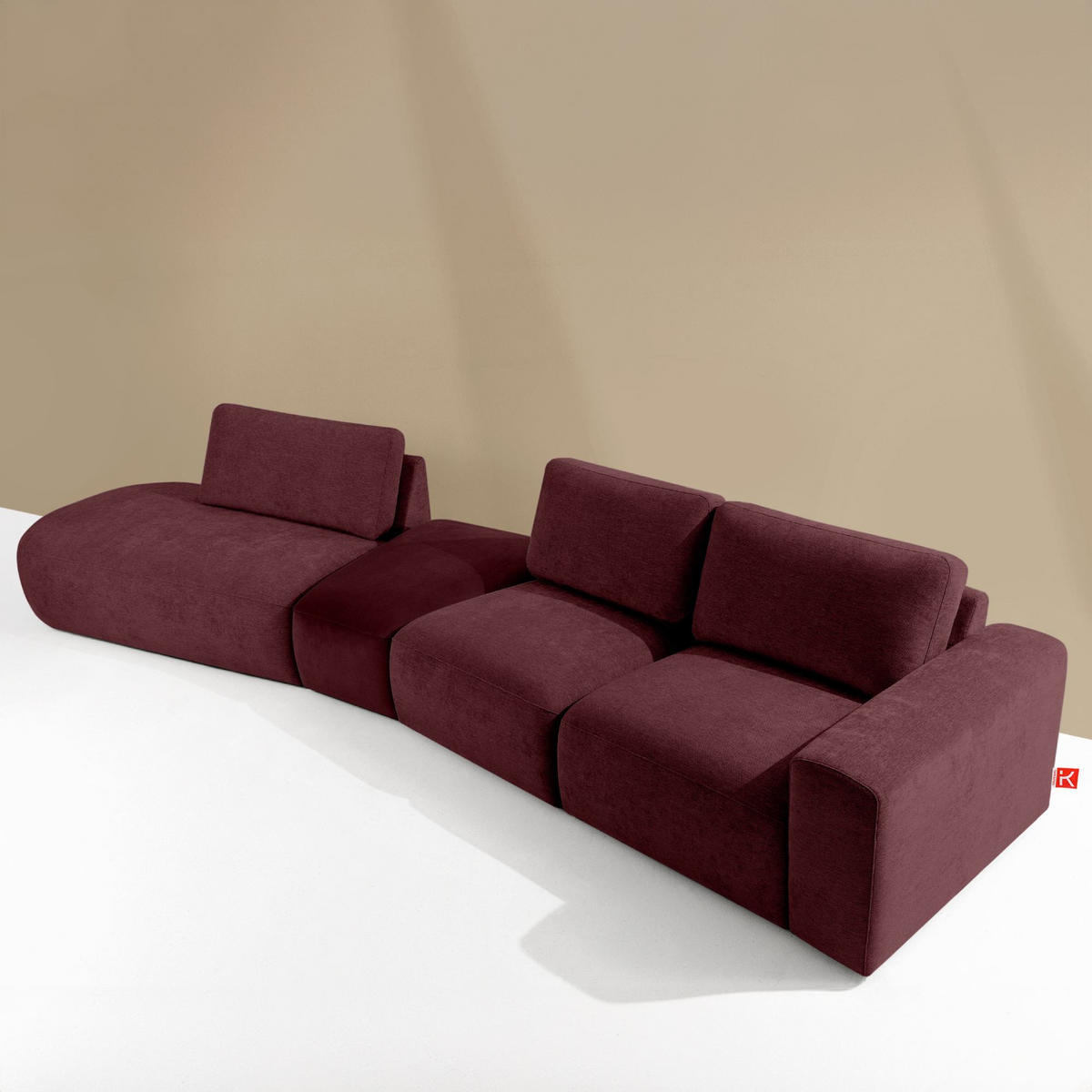 5-SITZER ECKSOFA ZUCCO Chenille links, Violett - Violett, Textil (430/84/105cm) - KONSIMO®