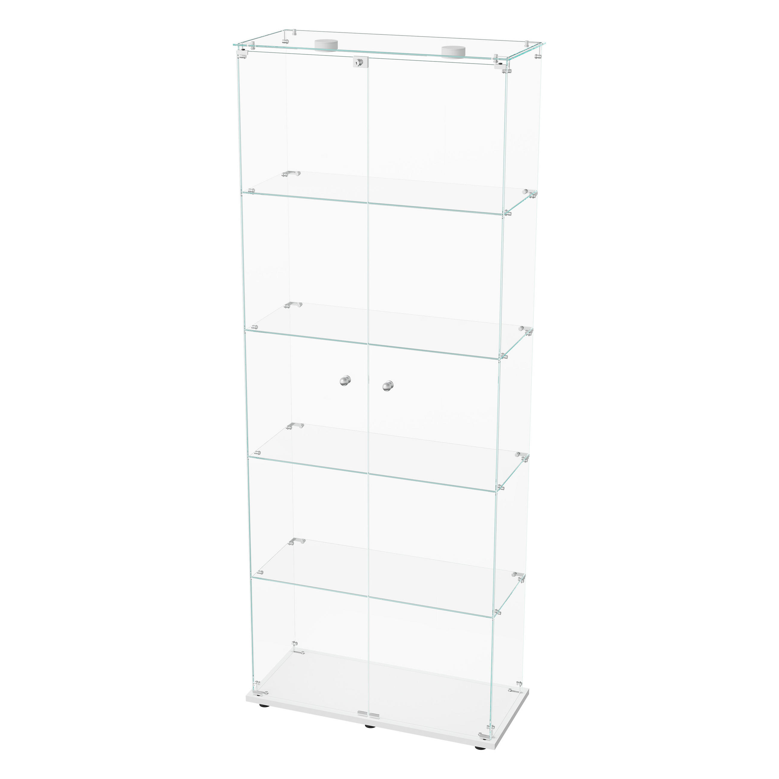 Casiva Glasvitrine Weiß 34.5x186x78.5 cm