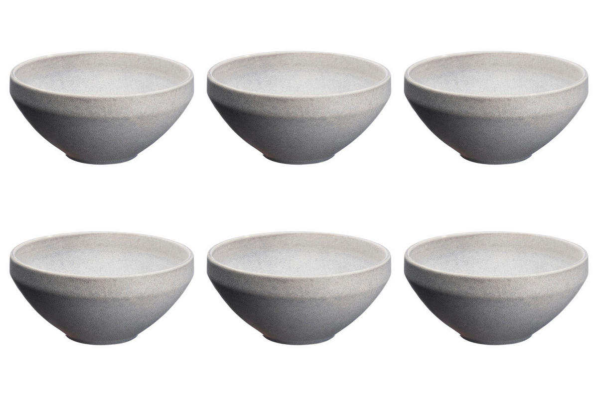 SCHALEN Stone Ø17,5cm - 6er-Set - Mondgrau - Grau, Keramik - Björn
