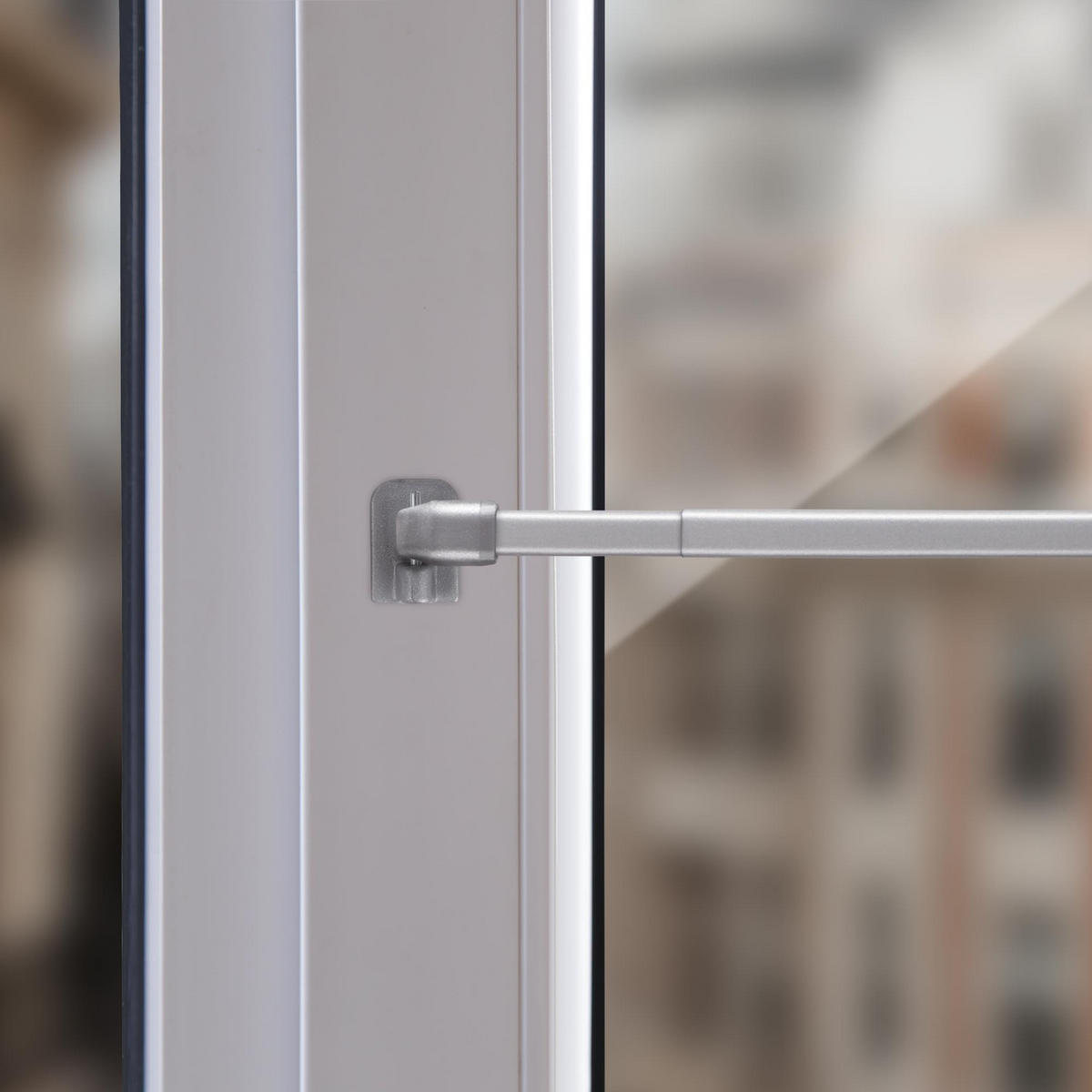 GARDINENSTANGE 2er-Pack Silber Chrom matt 40-60 cm + 4 Klemmträger - Silberfarben, Metall (1/40cm)