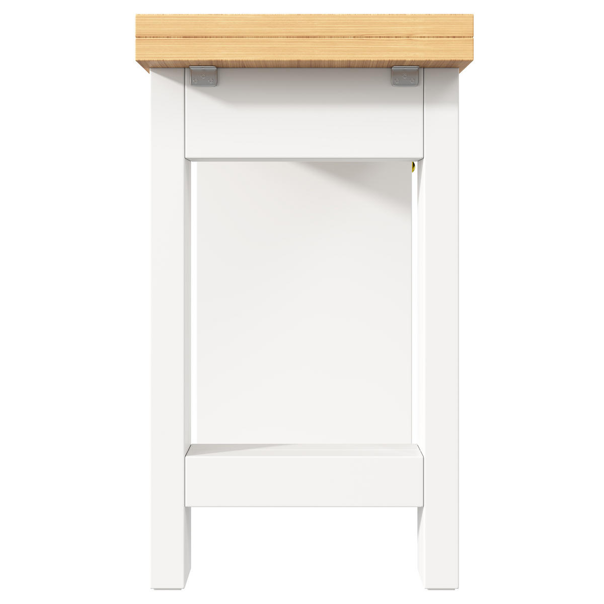 KUCHYŇSKÝ OSTRŮVEK ROZKLÁDACÍ LED SKLENĚNÁ DVÍŘKA - bílá, kompozitní dřevo (40/120/75.5cm) - FLIEKS