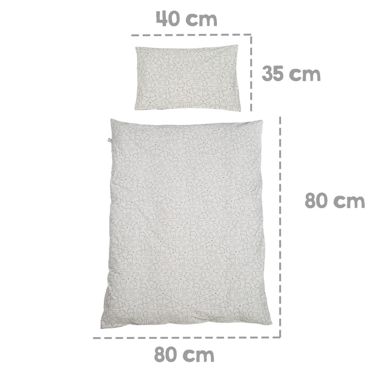BABYBETTWÄSCHE miffy® 80 x 80 cm - Grau, Textil (80/80cm) - Roba