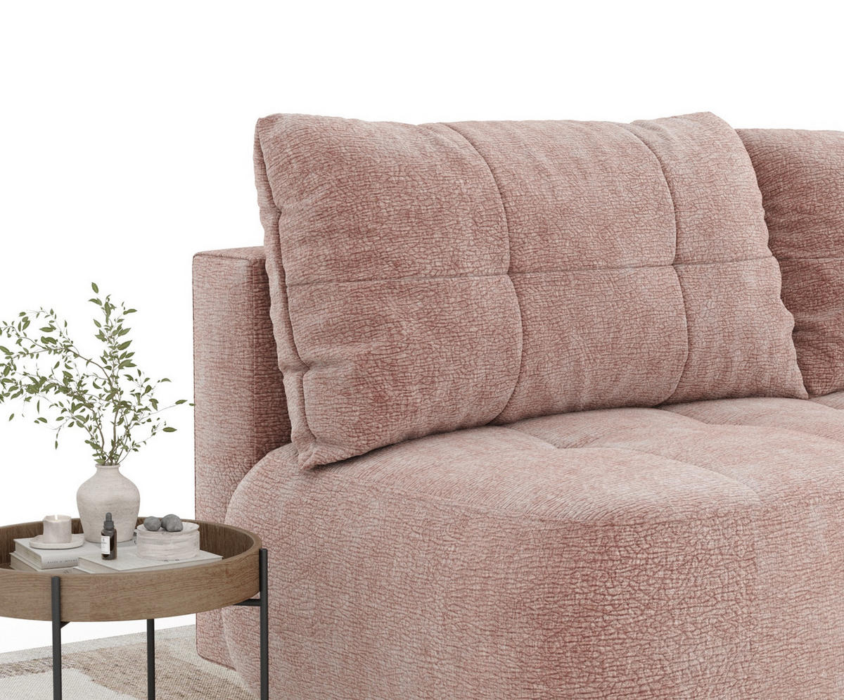 SCHLAFSOFA Cirrus Rosa Chenille - Schwarz/Rosa, Holz/Holzwerkstoff (206/95/105cm) - Maison de Reve