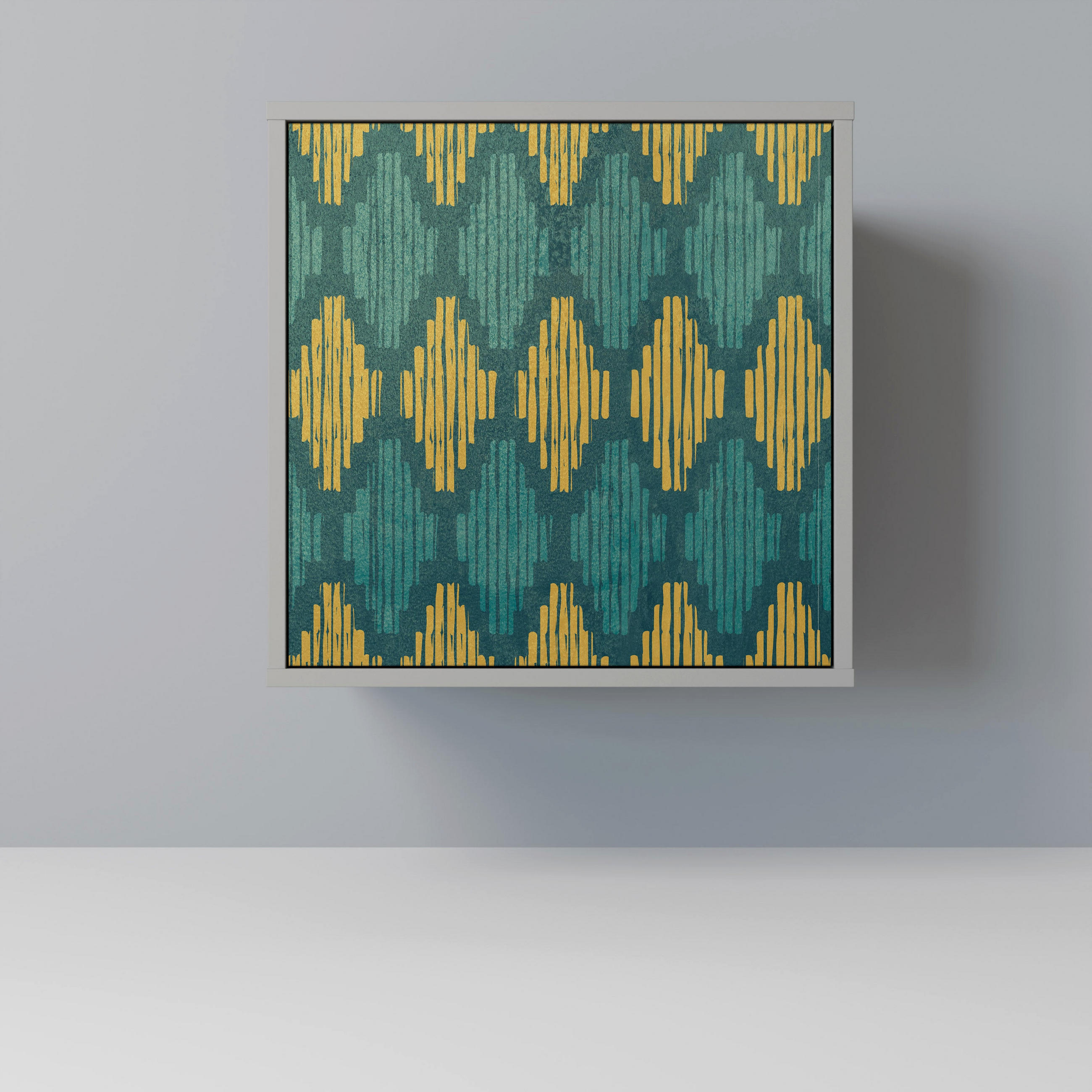 SIDEBOARD POLYGONS, Grau, 57,5x42x57,5 cm, Ohne Füße - Multicolor/Grau, Holzwerkstoff (57.5/57.5/42cm) - SpaceRebels