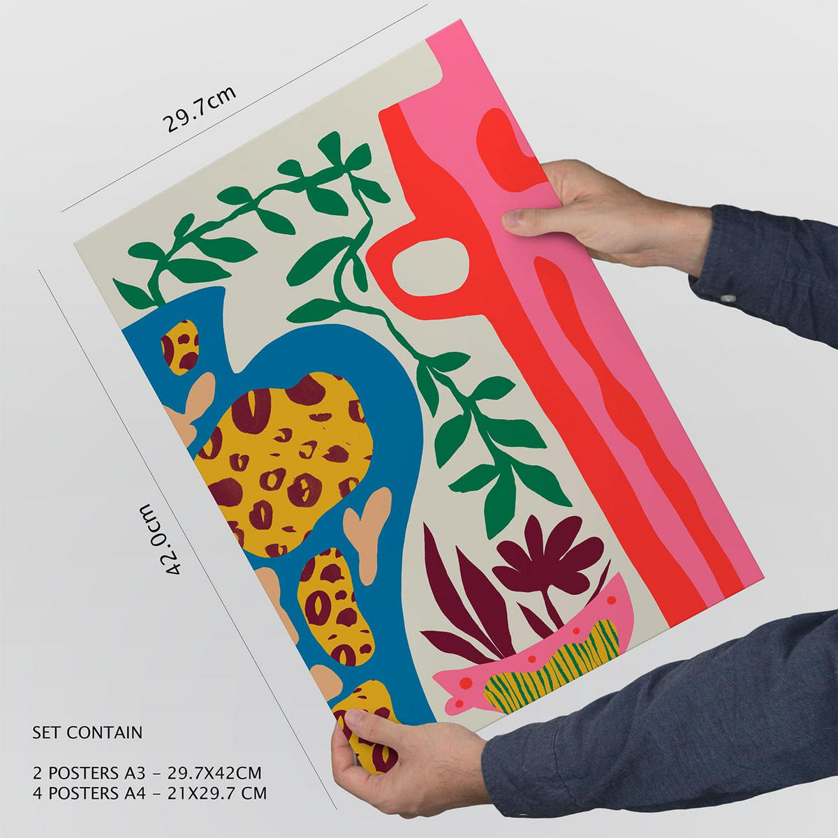 POSTER Set Mit 6 Erlöser Feen In Blume Zusammenfassung Ästhetische Dekorative Gemälde Für Ihr Wohnzimmer, Schlafzimmer, Zuhause A3 & A4 Rahmenlos - Klar, Papier (29/3cm) - Nacnic