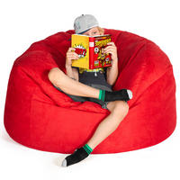 RIESEN-SITZSACK XXL JUMBO Velours 4ft - Rot, Textil (120/70/120cm) - Green Bean