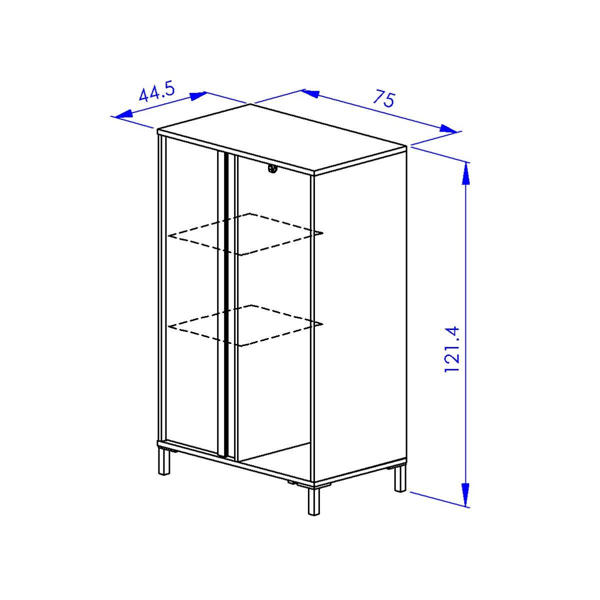 GARDEROBE 1 Tür mit Kleiderstange MIMIZAN - Französische Herstellung - 75/45/122 cm - Eichefarben, Holzwerkstoff (45/122/75cm) - Calicosy