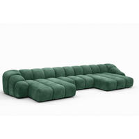 ECKSOFA Modulare U-Form, Veloursstoff Bluvel, Grün, CROISSANT U - Grün, Holz (413/72/190cm) - Kaiser Möbel
