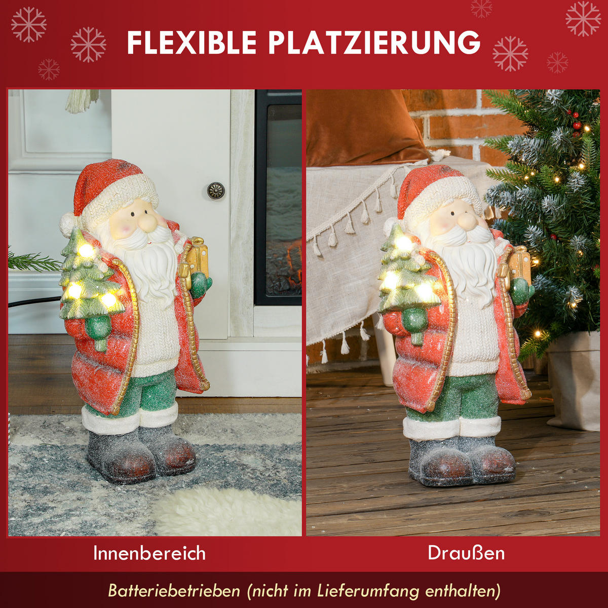 WEIHNACHTSMANN Multicolor 26.5/21.0/50.0cm - Multicolor, Stein (21/50/26.5cm)