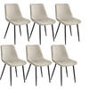 STUHL 6er Set Monroe 48 x 59 x 82 5 cm creme - Creme, Textil (48/82.5/59cm) - tectake