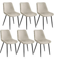 STUHL 6er Set Monroe 48 x 59 x 82 5 cm creme - Creme, Textil (48/82.5/59cm) - tectake