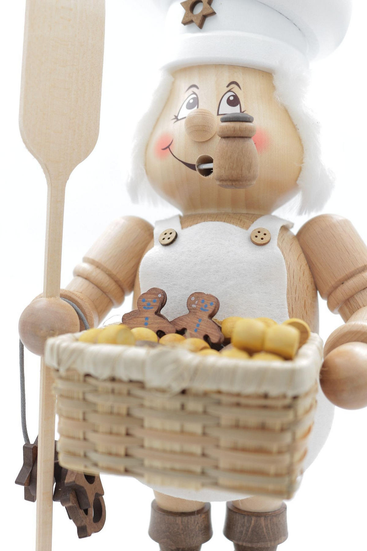 RAUCHFIGUR Wichtel Bäcker weiss 32 cm - Multicolor, Holz (15/35/0.1cm)