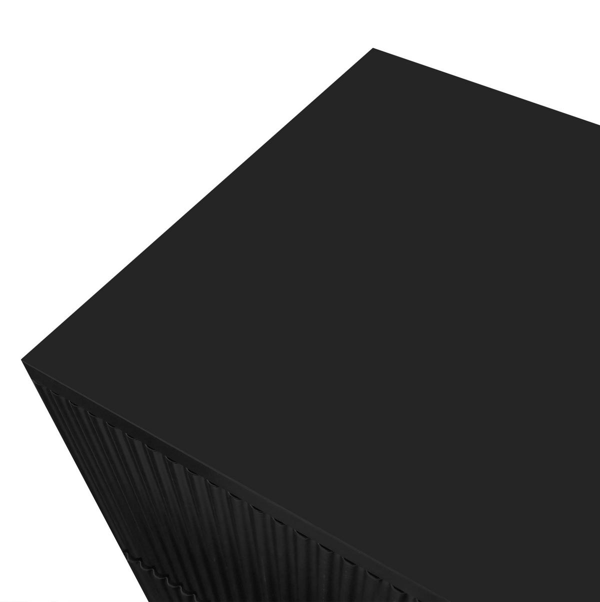 SCHUHSCHRANK mit 2 Schubladen und 2 Türen, strukturierte Paneele mit vergoldeten Akzenten, 83/35/101 cm, Schwarz - Schwarz, Holzwerkstoff (83/35/101cm) - Redom