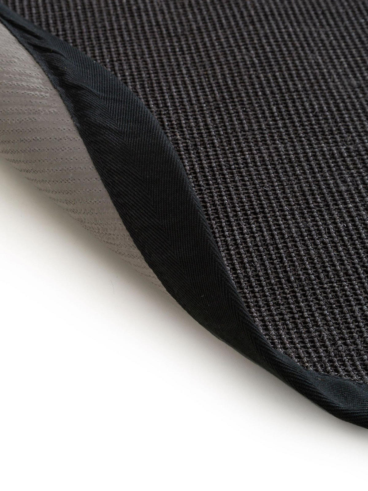 SISALTEPPICH Sana Schwarz ø 200 cm rund - Schwarz, Naturmaterialen/Kunststoff (200/1cm) - KUNSTLOFT