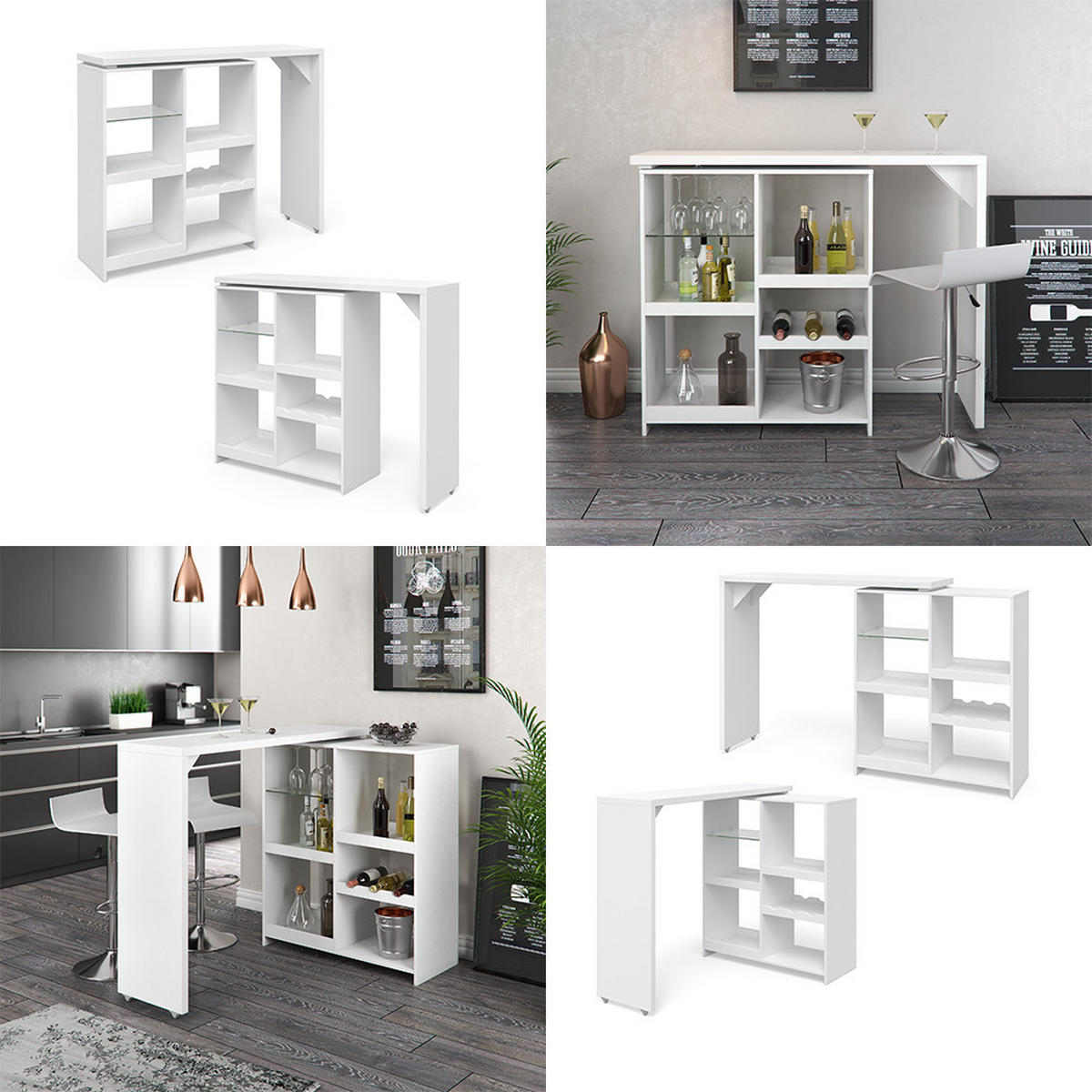 BARTISCH Vega Weiß 138 x 39 cm - Weiß, Holzwerkstoff (138/110.4/39cm) - Vicco