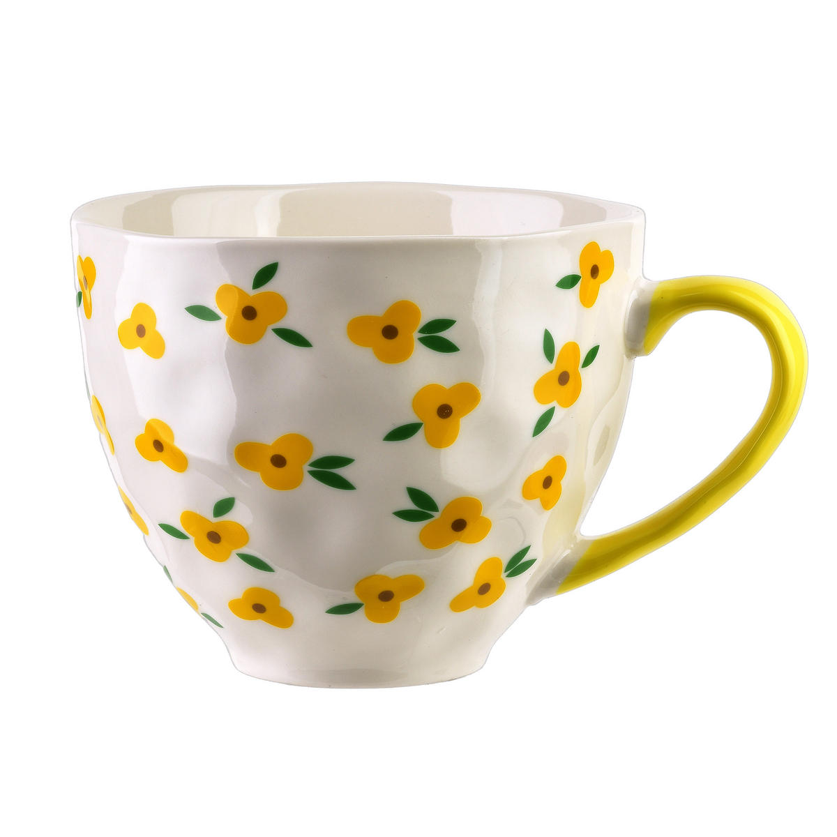BECHER Florella Gelb 11x15x9 cm Porzellan - Gelb, Keramik (0.4L) - Mondex