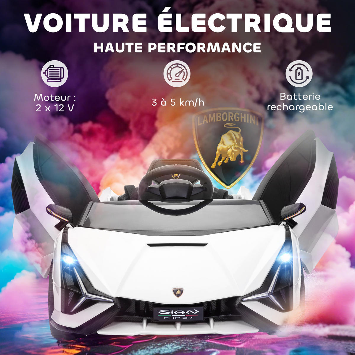 ELEKTRO-KINDERAUTO DE-12992 2,4G Fernbedienung Weiß - Weiß, Kunststoff (108/62/40cm) - ComfortXL