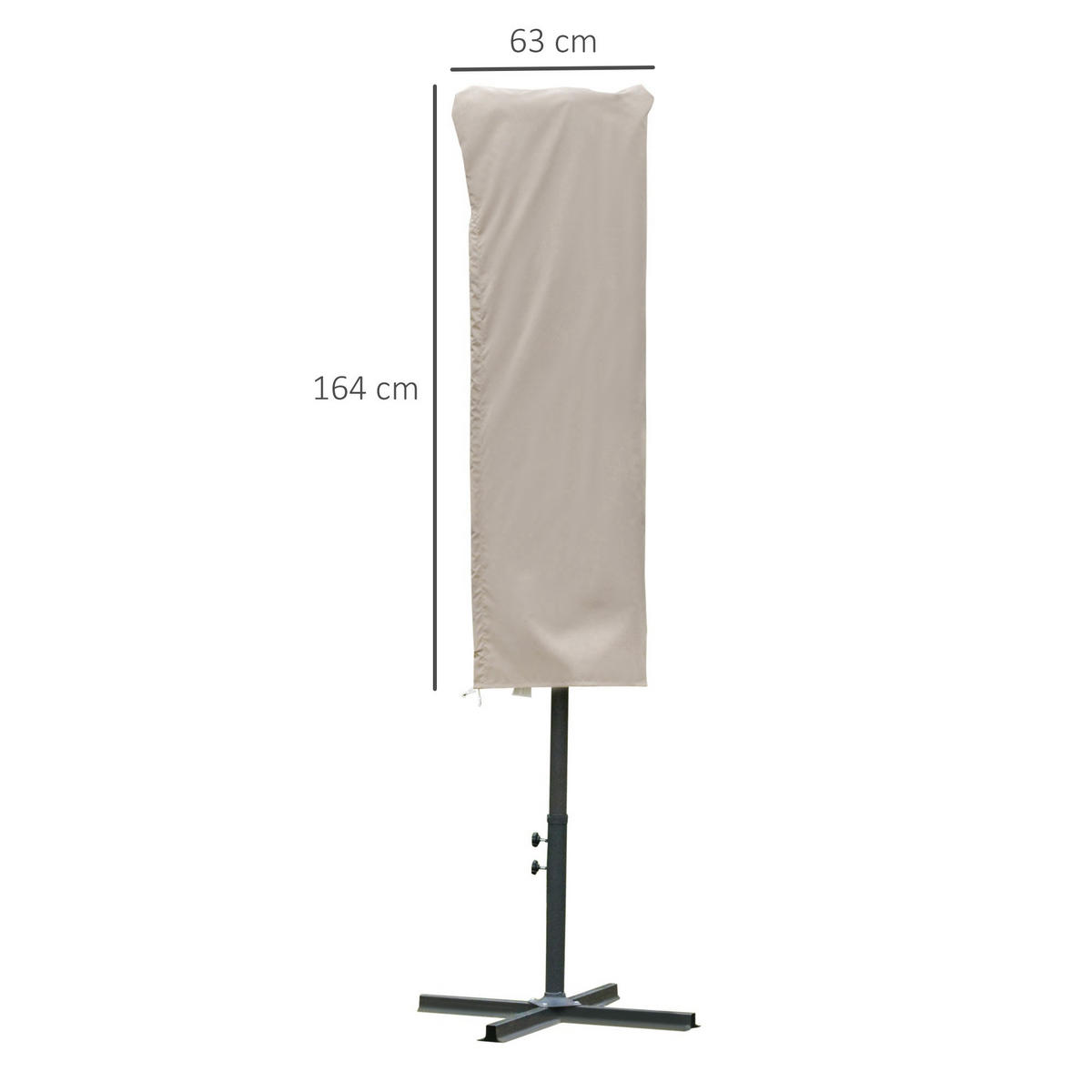 SONNENSCHIRMHÜLLE, Polyester-Gewebe mit PU-Beschichtung, Khaki - Braun, Kunststoff (63/164/63cm) - Outsunny