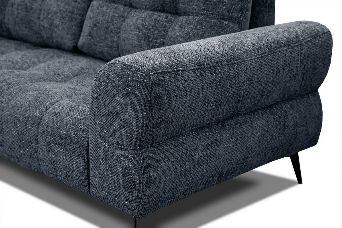 ECKSOFA SALVINI 5-Sitzer, dunkelblau - Schwarz/Dunkelblau, Holzwerkstoff/Textil (158/292cm) - Courtois Laville