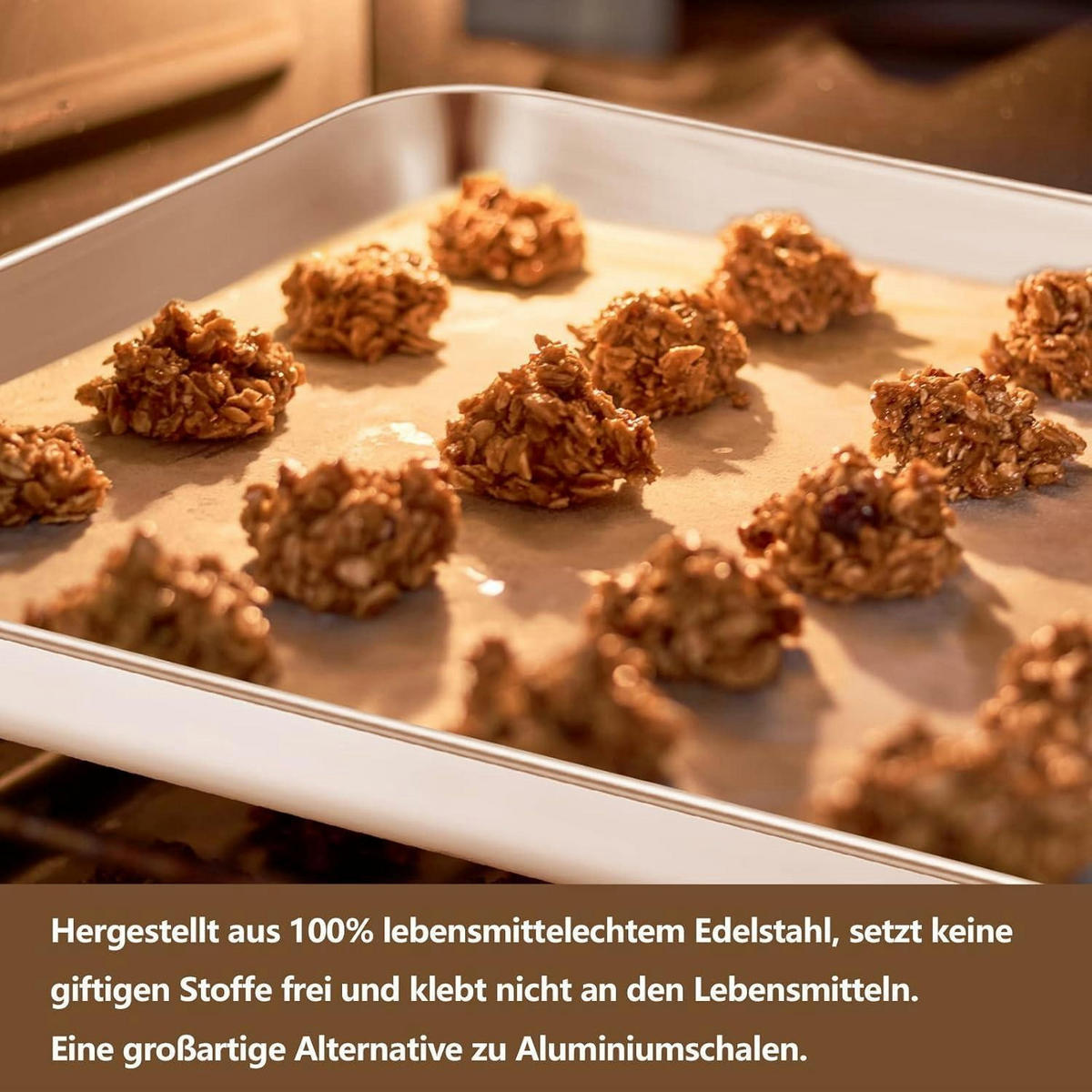 BACKBLECH 2er Set Edelstahl 31,4x24,6x2,5 cm - Silberfarben, Metall (24.6/2.5/31.4cm)