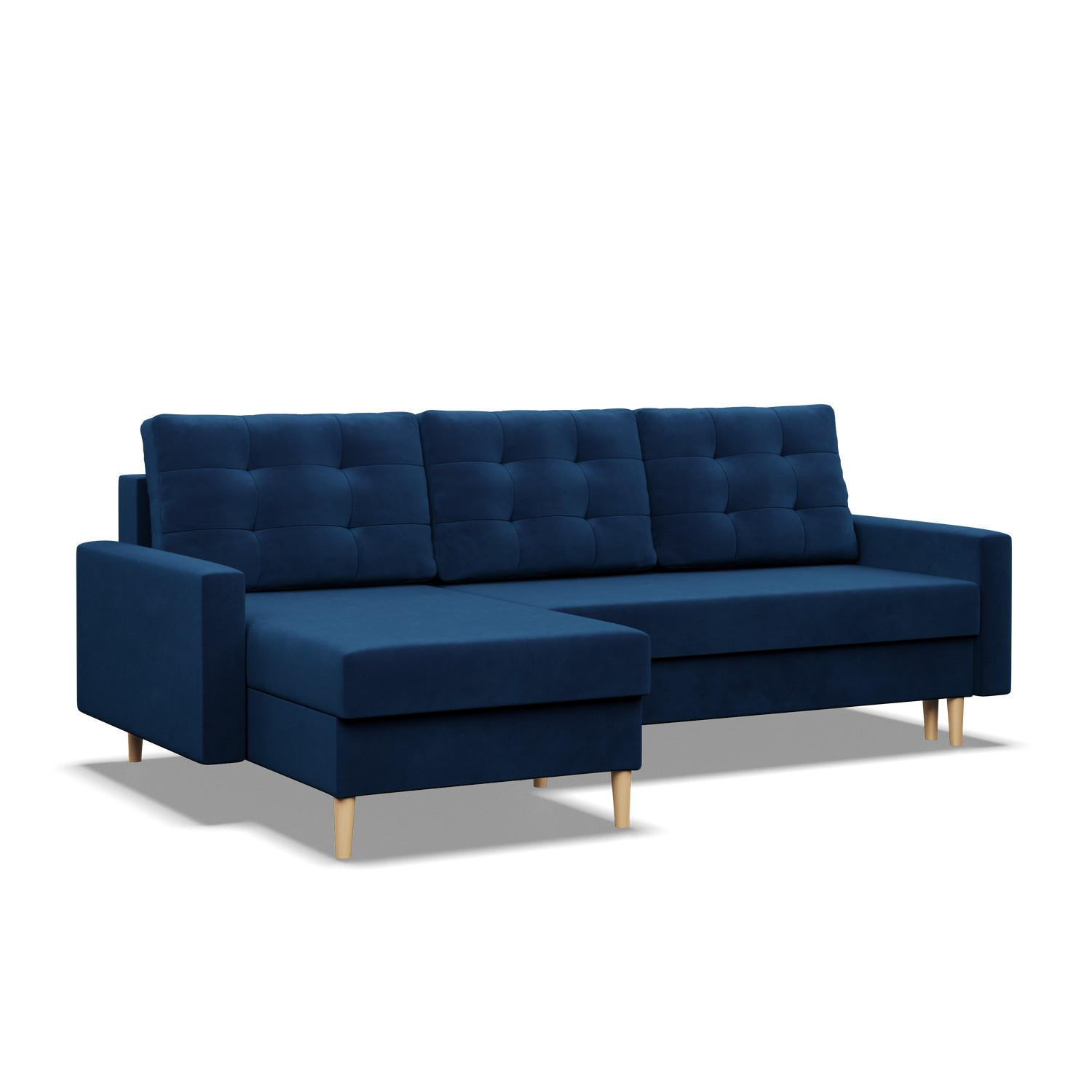ECKSOFA MIT SCHLAFFUNKTION BLANK, Dunkelblau - Blau, Textil (223/140cm) - Mebligo