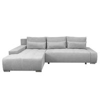 ECKSOFA Bloom mit Bettkasten und Schlaffunktion L-Form - Hellgrau, Textil (267/185cm)