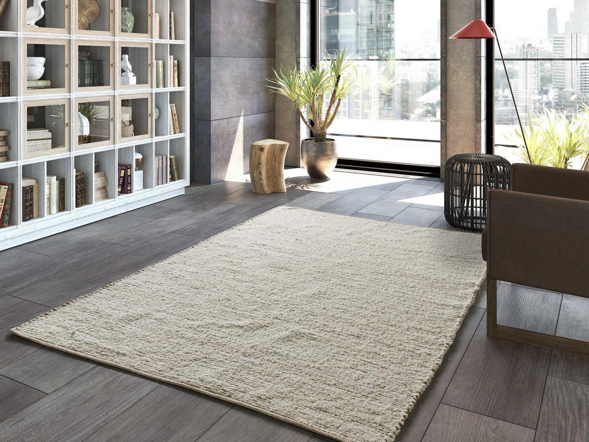 HANDWEBTEPPICH Creme Reimagine 120/170 cm - Creme, Naturmaterialien/Textil (120/170cm) - Atticgo