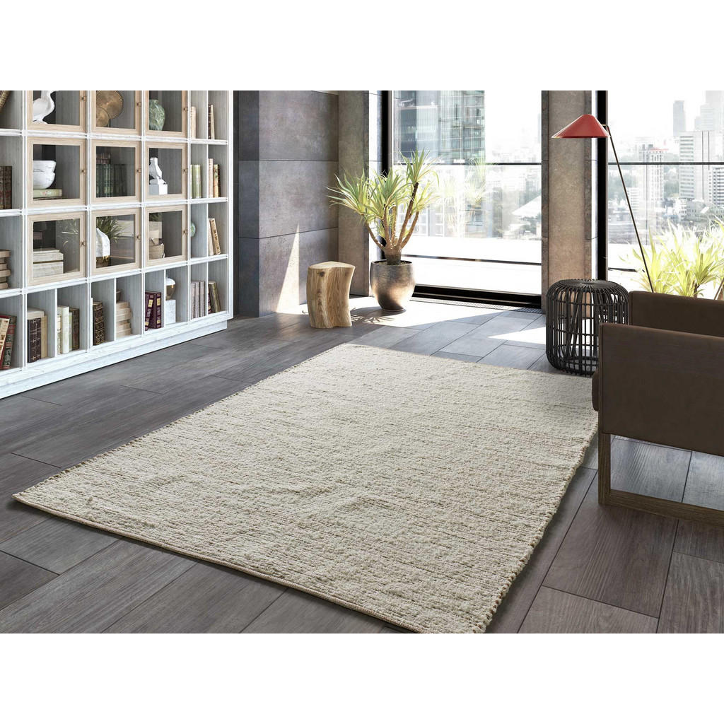 Thumbnail - Atticgo Handwebteppich, Creme, Textil, Uni, Rechteckig, 160x230 cm, in verschiedenen Größen erhältlich, Teppiche & Böden...