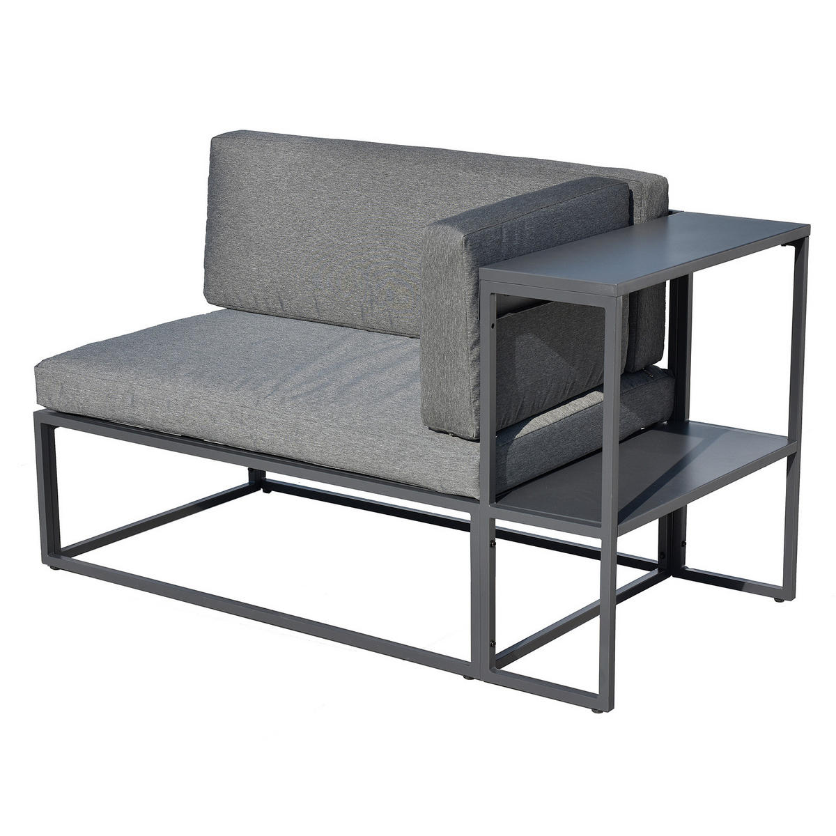 BALKONSOFA - Stahl / Webstoff - Grau - Grau, Textil/Metall (137/75/70cm) - home24
