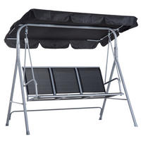 HOLLYWOODSCHAUKEL aus Metall 171x108x154cm in Grau mit verstellbarem Verdeck - Grau, Metall (108/154/171cm) - Modfu