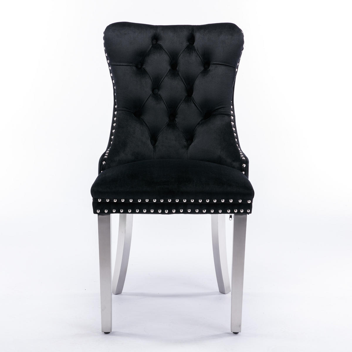 STUHL-SET DE-36289 2 Stück mit verchromten Beinen Schwarz - Schwarz, Holz (50/95/65cm) - ComfortXL
